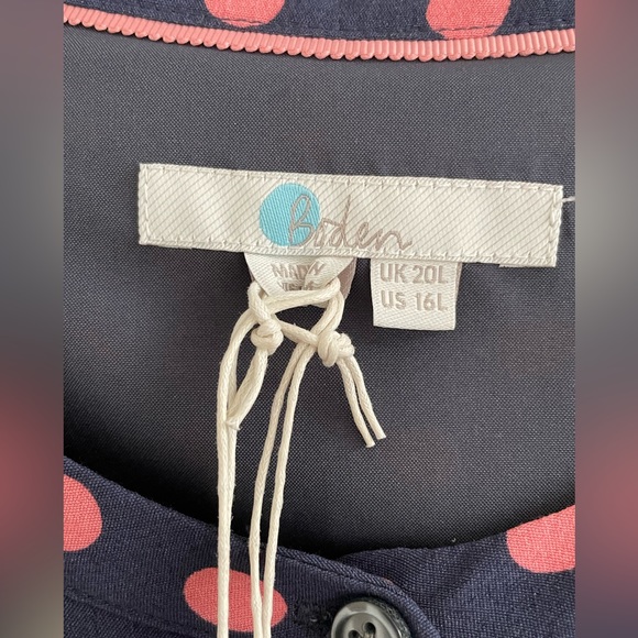 Boden Women's Size US 16L (Tall) Navy Blue Polka dot Midi Dress NWT - Picture 5 of 8